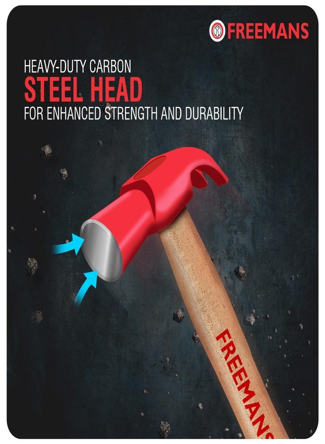 FREEMANS 3/4 lb CH340 Claw Hammer with Seasoned Wood Handle || Induction hardened || Drop forged Use For prying || Splitting Wood || Tearing Drywall and Industrial & Home Professional - 340g - Image 4